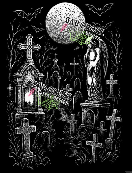 Cemetary- BLACK Fabric Only PNG Download