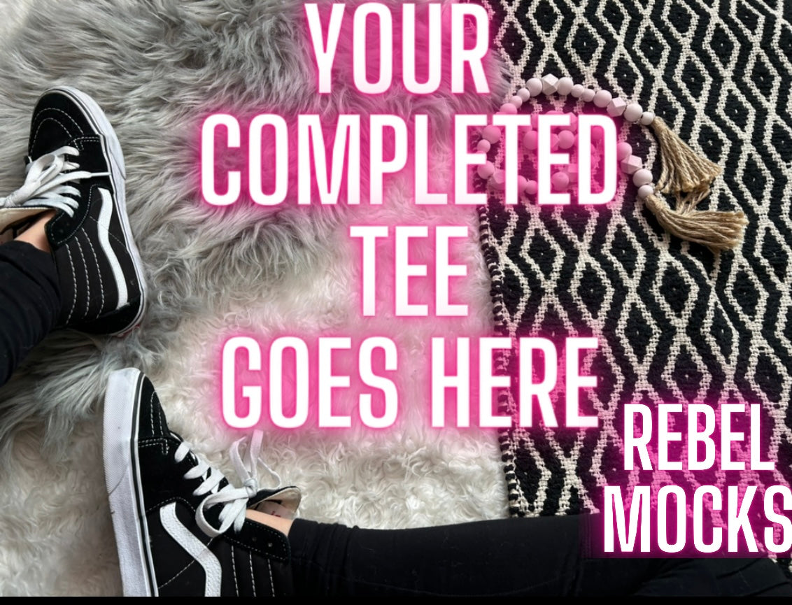 Blank Trendy YOU ADD YOUR TEE Flat Lay Mock Up