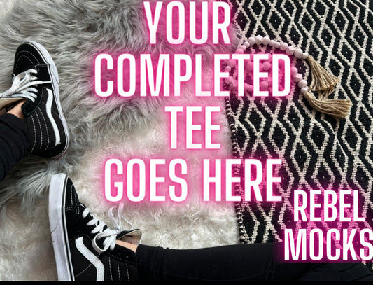 Blank Trendy YOU ADD YOUR TEE Flat Lay Mock Up