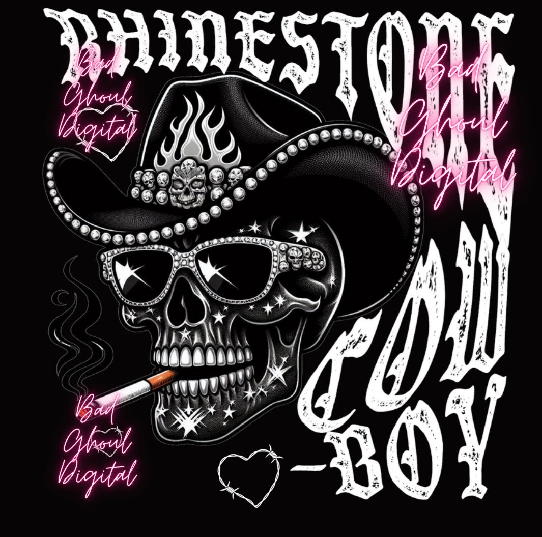 Rhinestone Cowboy PNG Download DTF & Sub