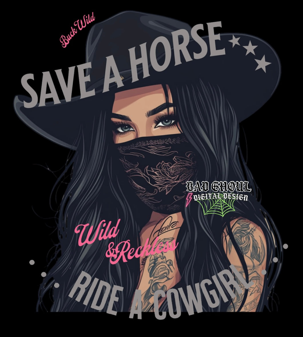 Save a Horse Ride A Cowgirl PNG download