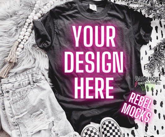 Black Flat Lay Mock Up Neutral Vibes