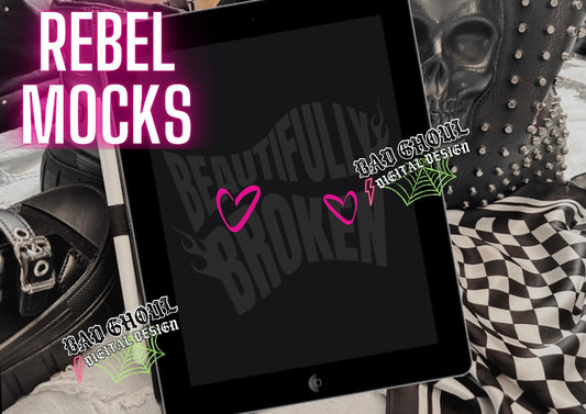 Beautifully Broken Black PNG Digital Download