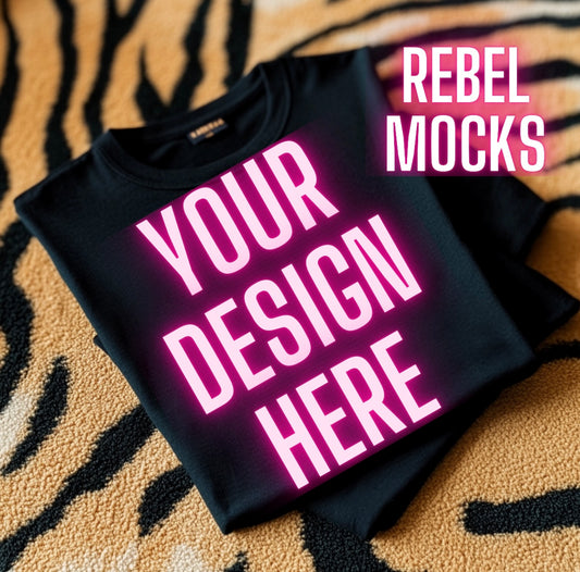 Alt Black Tee Edgy Flat Lay Mock Up trendy