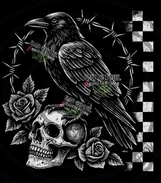 Raven Checkered PNG DOWNLOAD Black Fabric Only