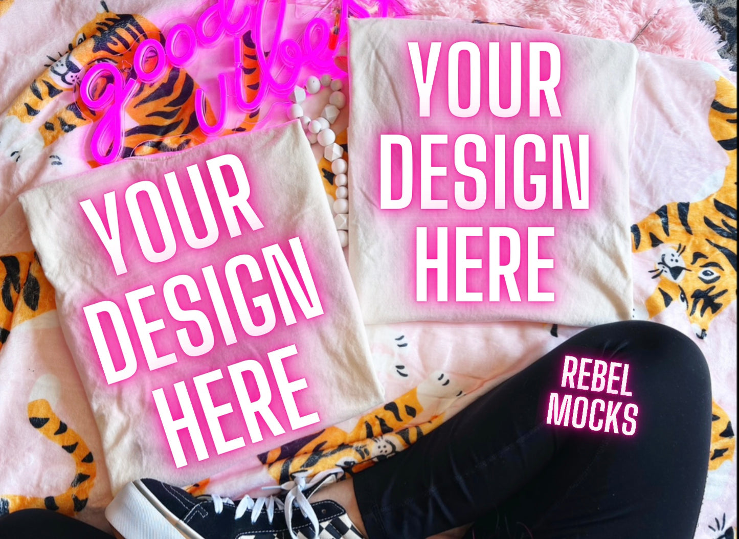 CC Ivory Trendy Flat Lay Tee  Mock Up