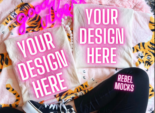 CC Ivory Trendy Flat Lay Tee  Mock Up