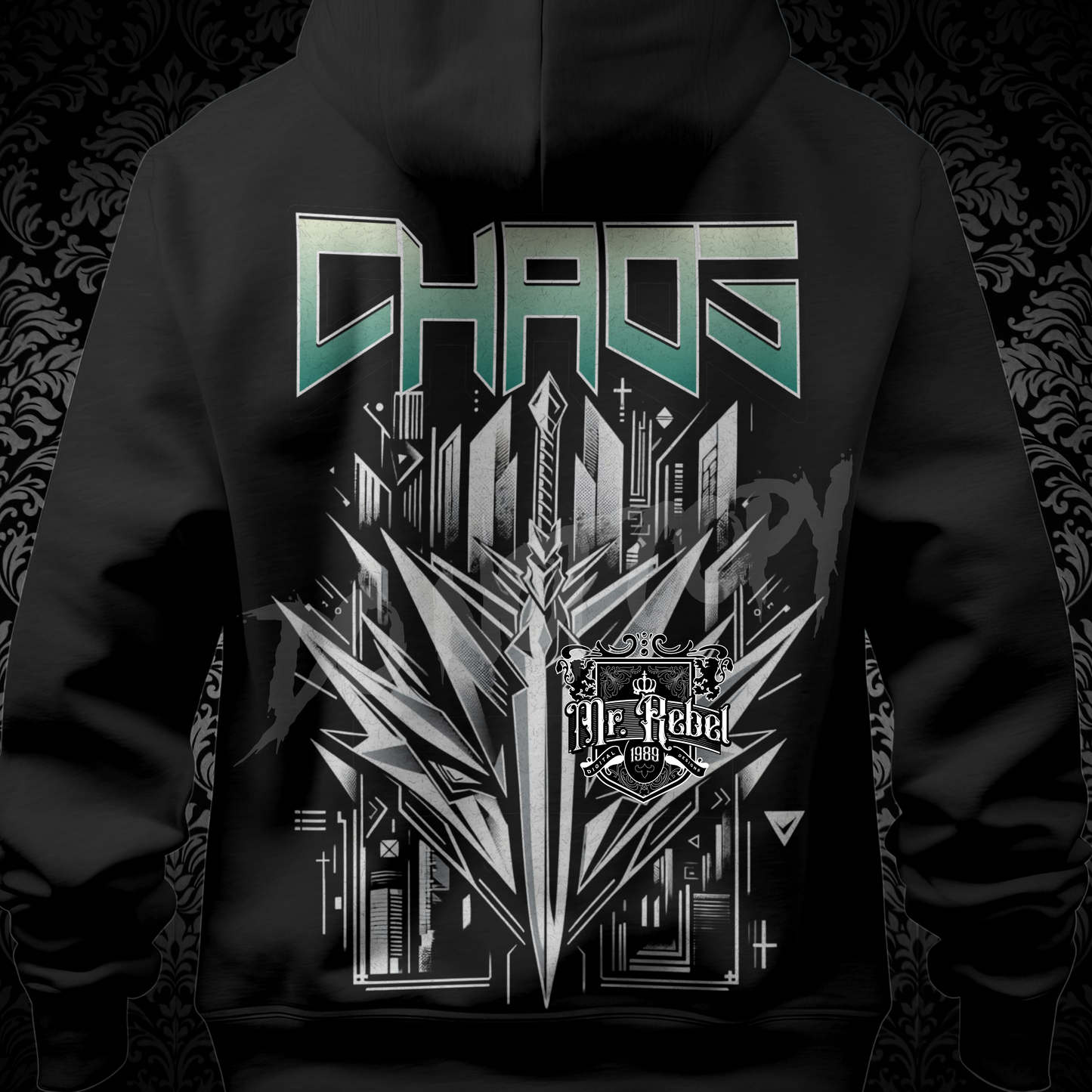 Chaos Cyber Punk PNG Download Black Fabric Only