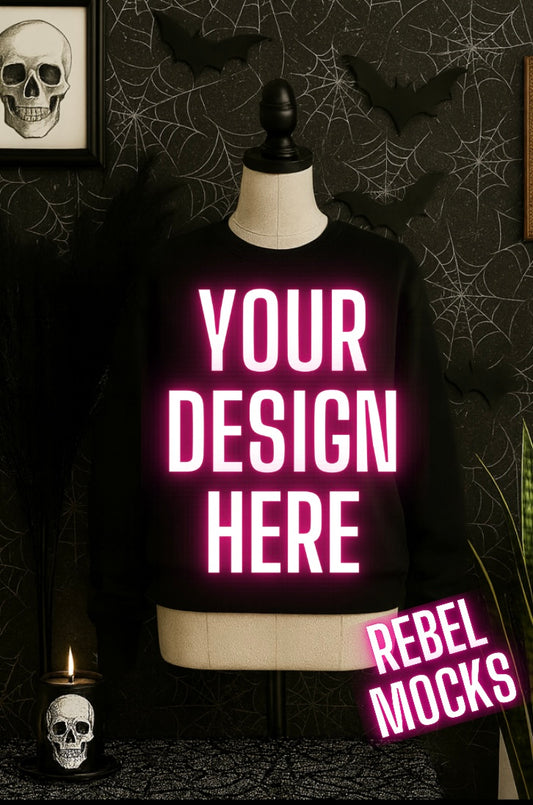 Black Sweatshirt Goth Edgy Alternative Mock  Up