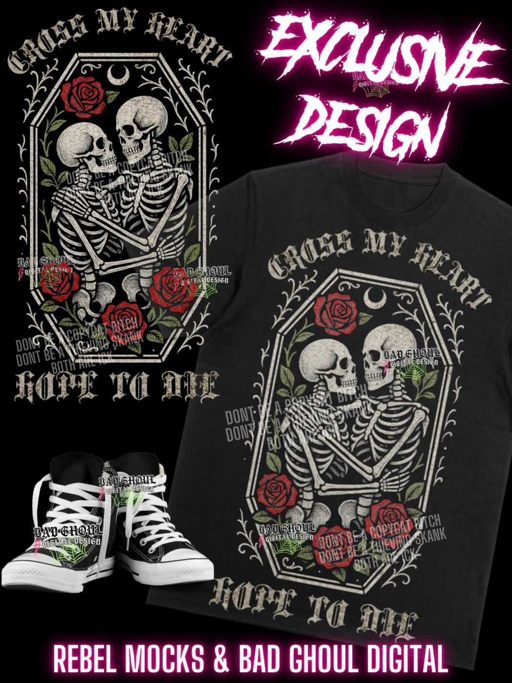 EXCLUSIVE Cross My Heart Black Fabric Only PNG Download