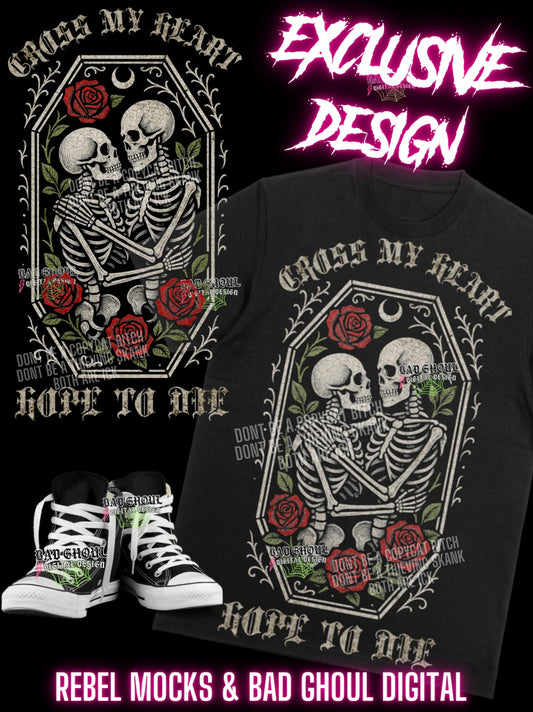 EXCLUSIVE Cross My Heart Black Fabric Only PNG Download