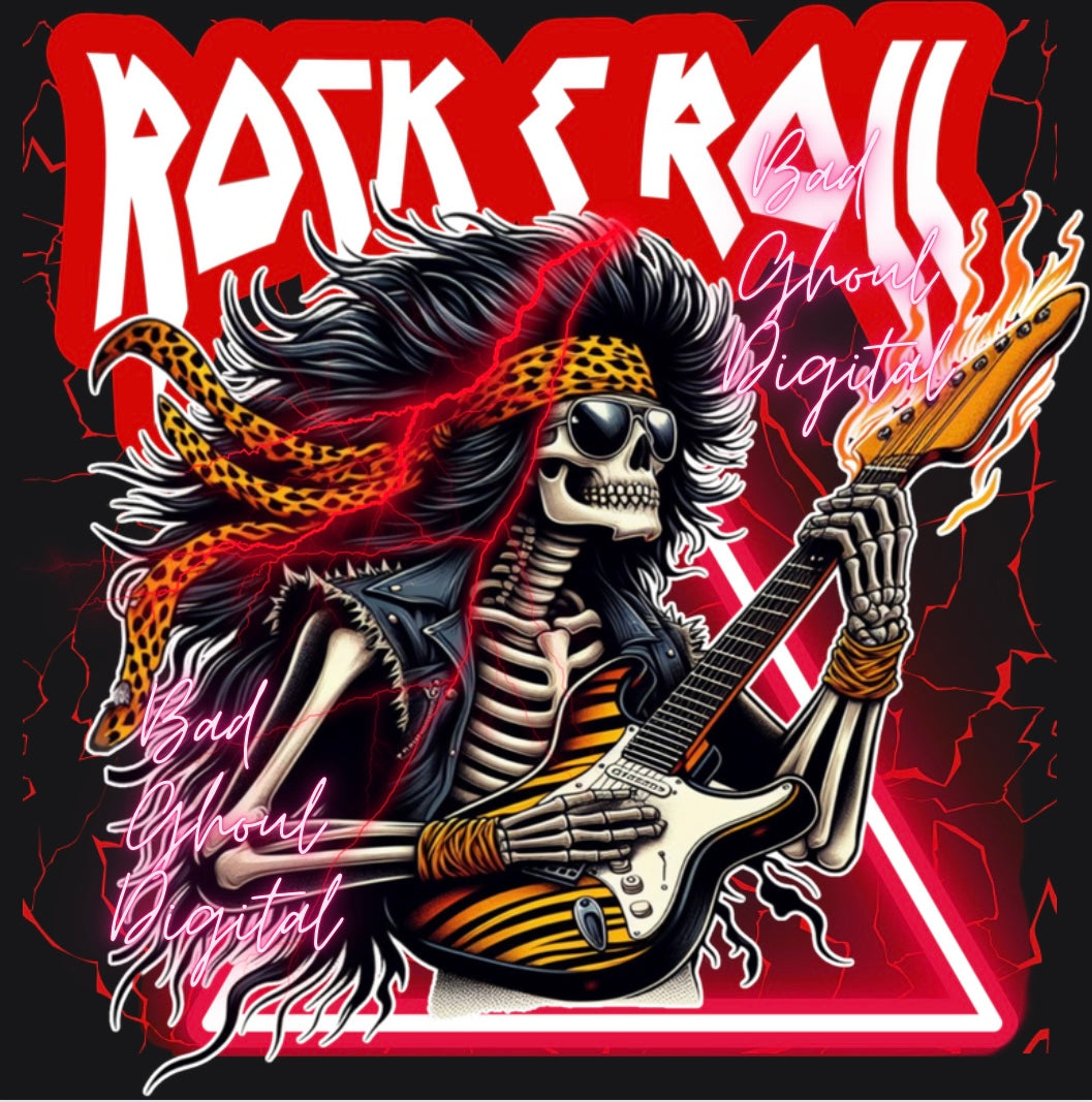 Rock & Roll DTF PNG Download