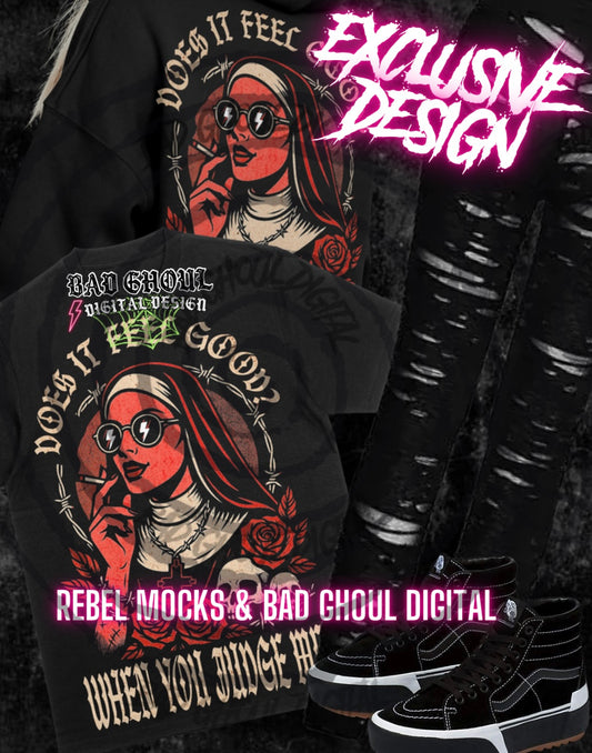 Exclusive Does it Feel Good? When you judge me? PNG DOWNLOAD Black Fab Only