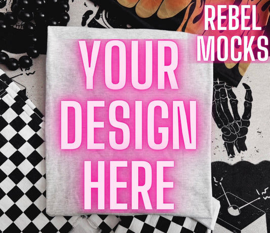 Ash Edgy Alt Flat Lay Checkered Mock up