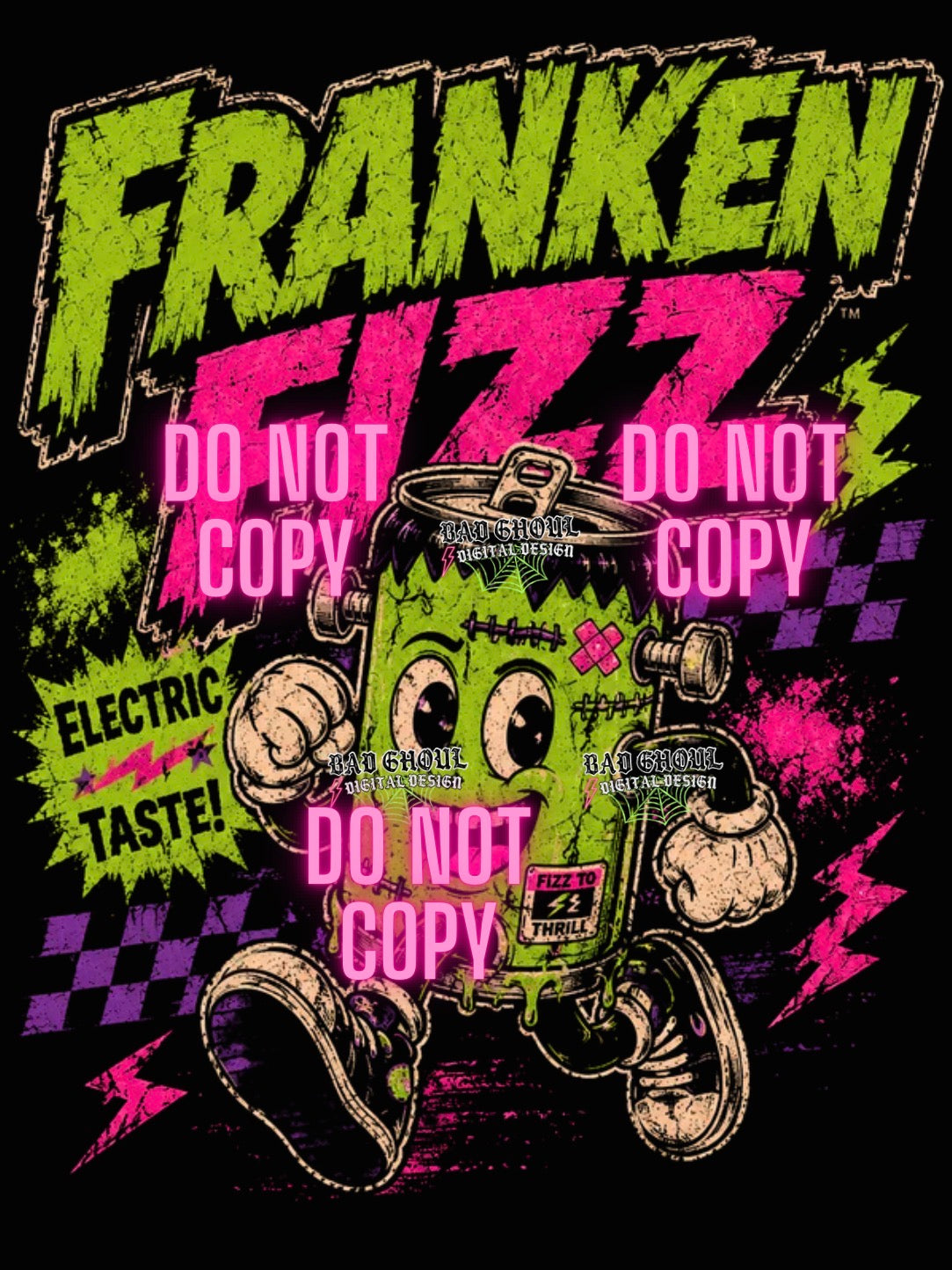 Franken Fizz| PNG DOWNLOAD| Black Fabric