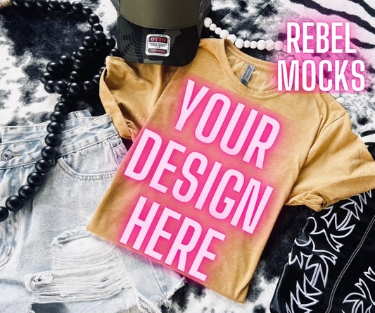 VIBIN Next Level Antique Gold Tee Flat Lay Mock UP
