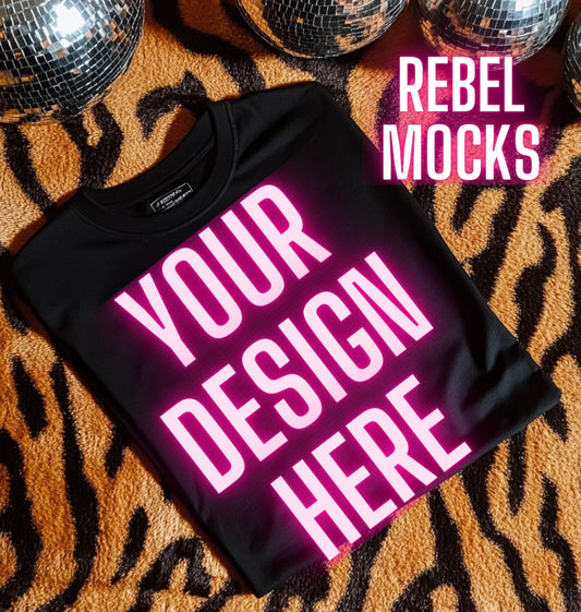 Alt Black Tee Edgy Flat Lay Mock Up trendy