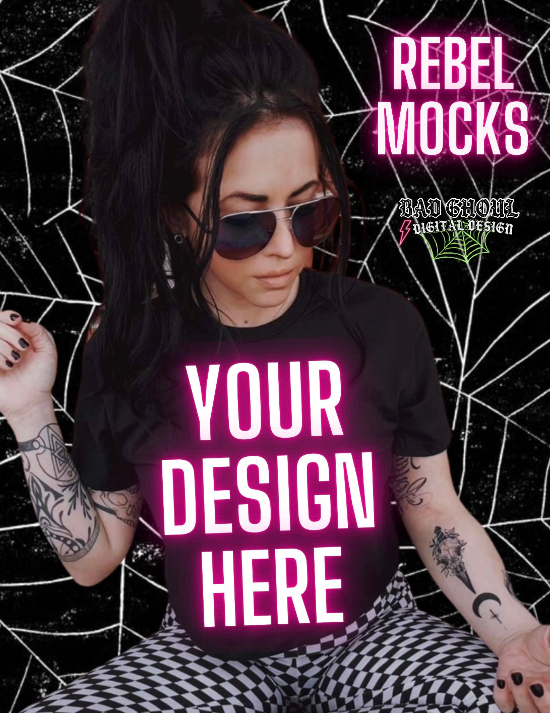 Black Tee IRL Model Mock Up TRENDING