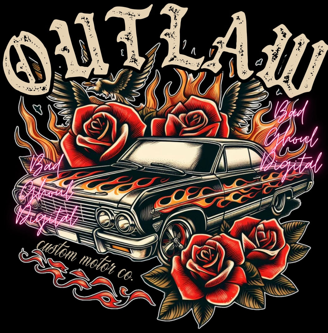 Outlaw Motors PNG download sub & dtf