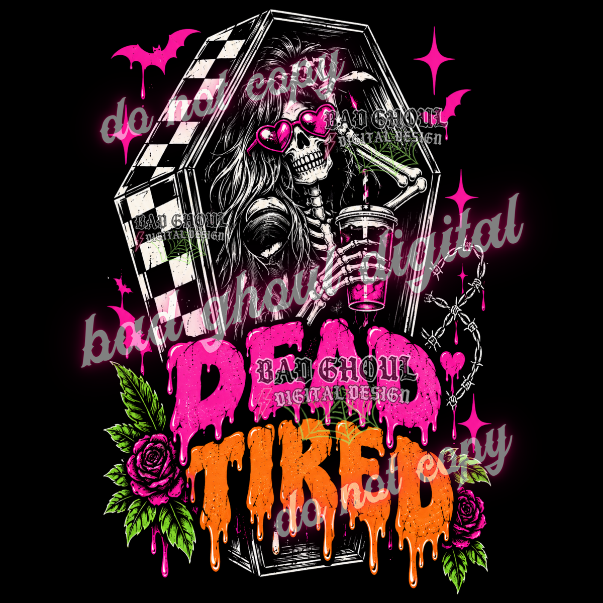 Dead Tired | PNG DOWNLOAD BLACK FAB ONLY