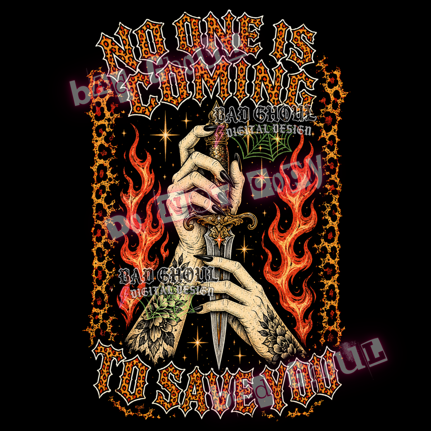 No one is coming to save you | PNG DOWNLOAD | Black Fabric Only