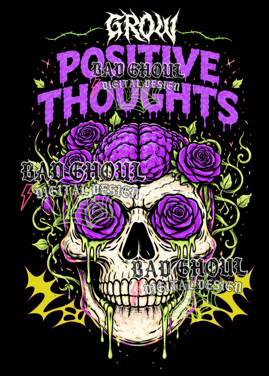 Grow positive thoughts | PNG DOWNLOAD BLACK FAB ONLY