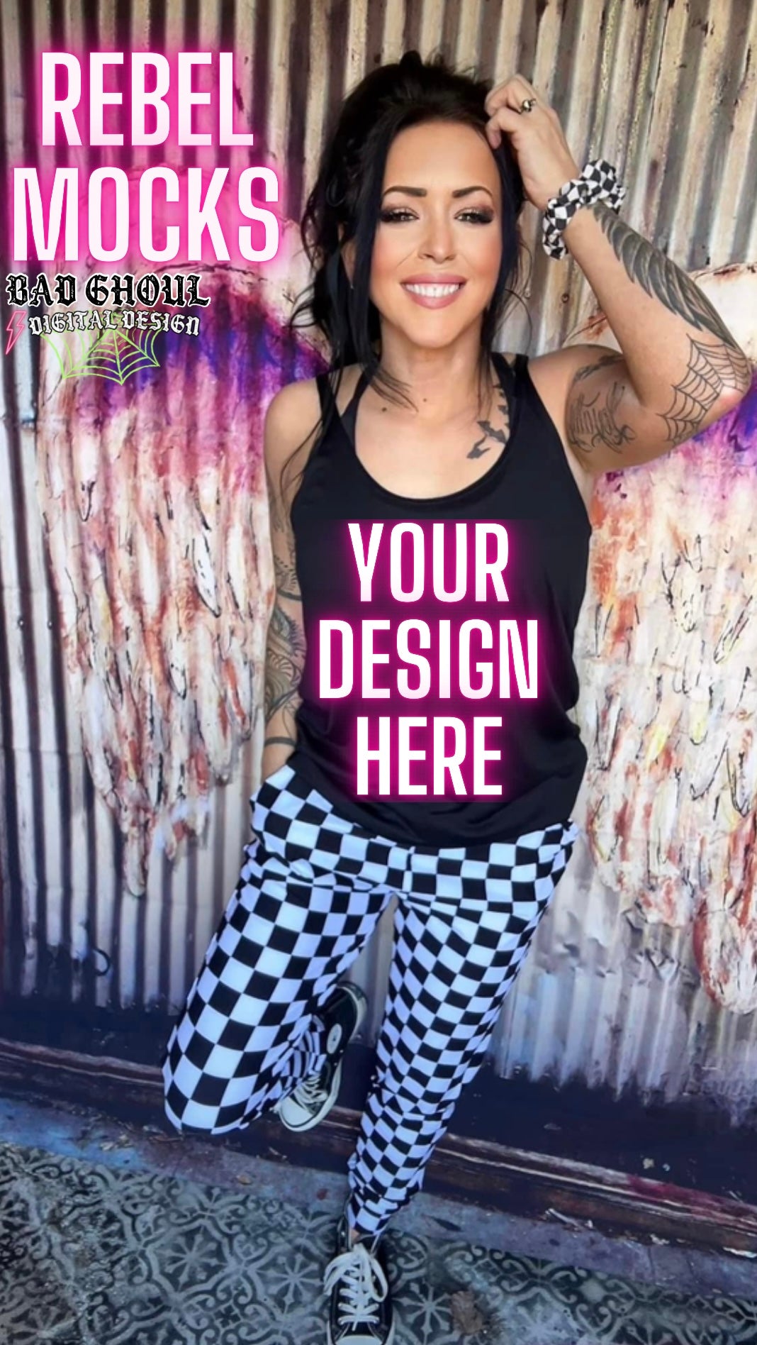 IRL MODEL MOCK Black Bella Slouchy Tank