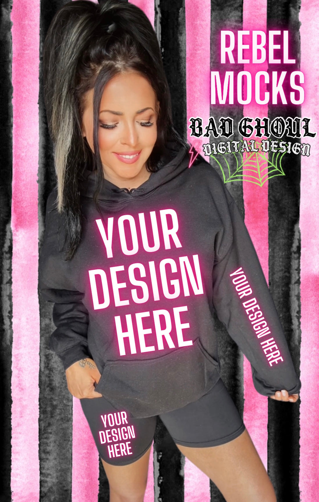 Black Hoodie IRL Model Mock Up TRENDING