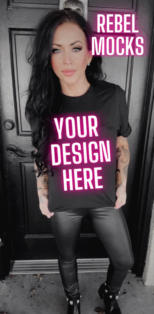 Edgy Black Tee Model Alt Vibes Mock Up