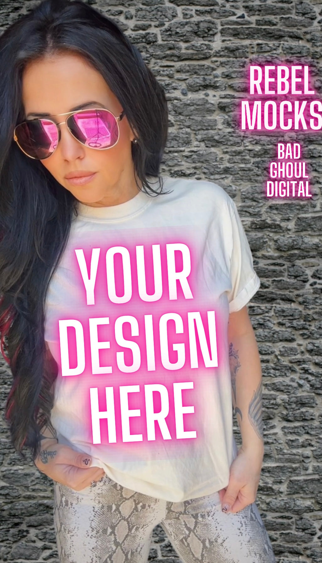 BUNDLE 3 Mocks Ivory Tee Model Mock Up TRENDING