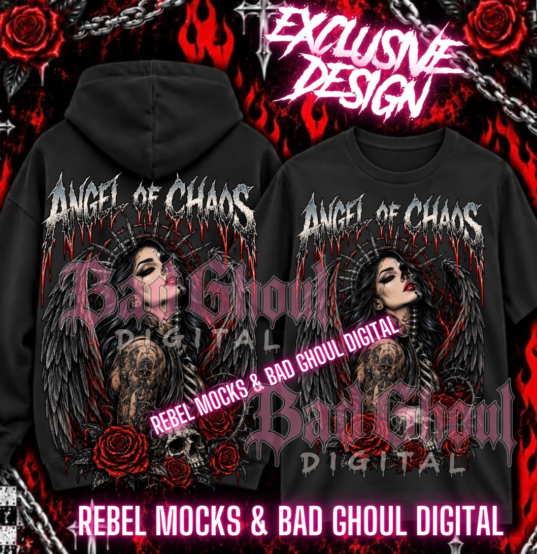EXCLUSIVE| Angel Of Chaos| PNG DOWNLOAD | Black Fabric Only