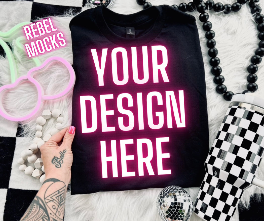 Black Flat Lay Trending Mock Up Flat Lay