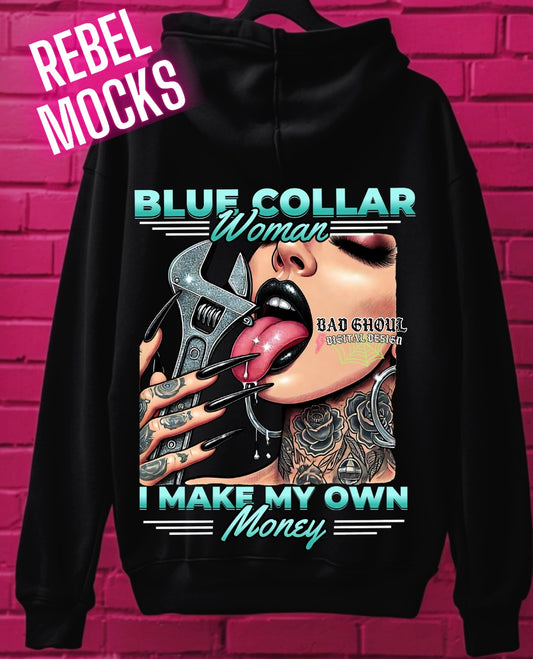 Exclusive Blue Collar Woman PNG Download