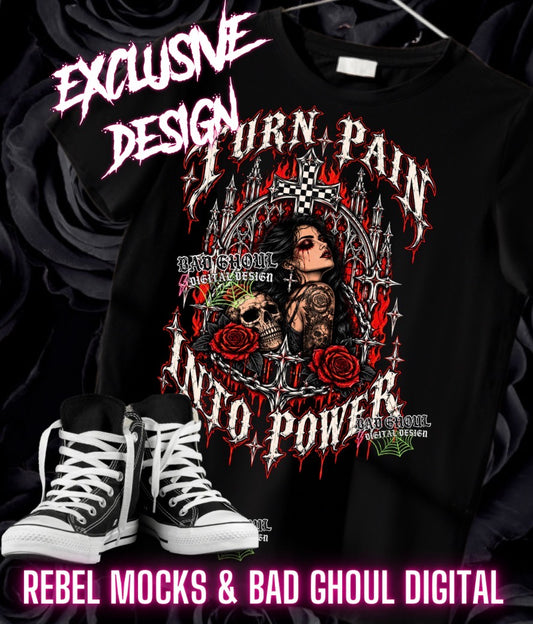 EXCLUSIVE | Pain Into Power | PNG DOWNLOAD | Black Fabric Only