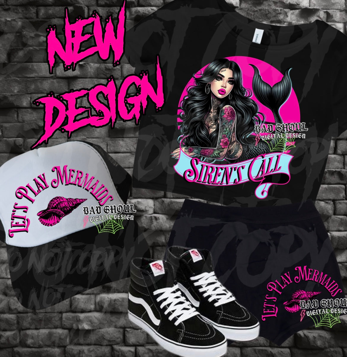 Sirens Call + Hat Design PNG Download