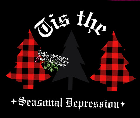Tis The Seasonal Depression PNG Download black and white two files