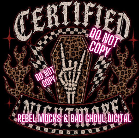 Certified Nightmare| PNG DOWNLOAD | Black Fabric Only