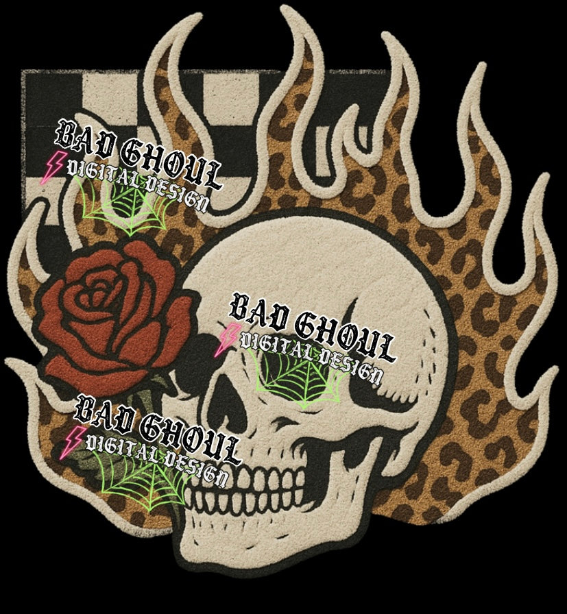 Faux puff Skelly & Rose  PNG DOWNLOAD Black Fabric Only