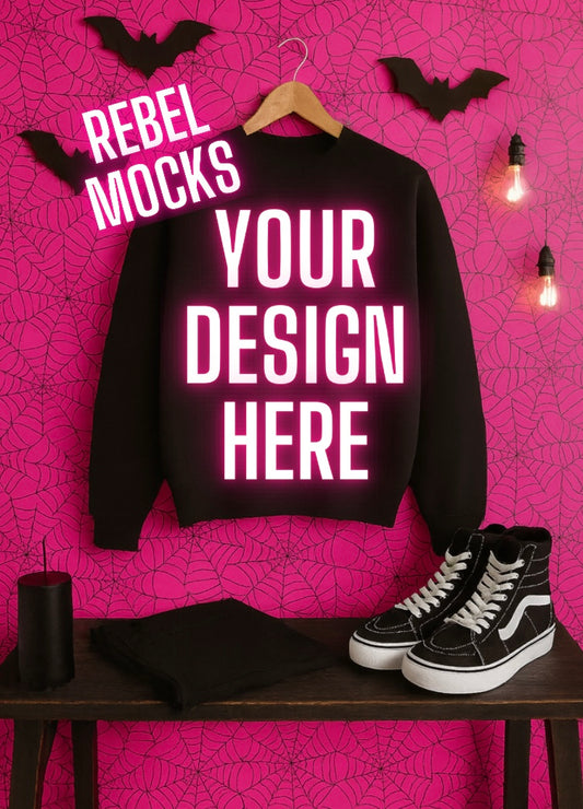 Black Sweatshirt Goth Edgy Alternative Mock  Up