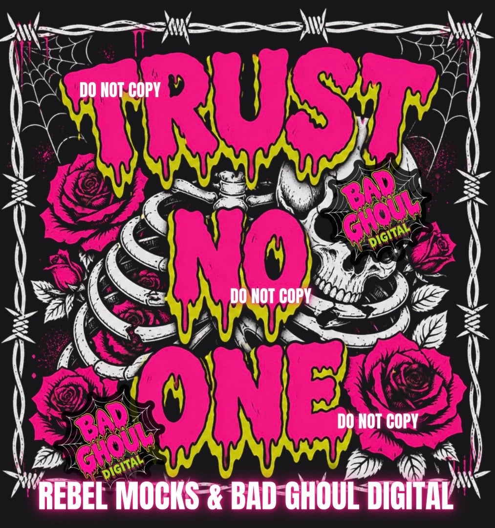 Trust No One | Black Fabric|PNG DOWNLOAD