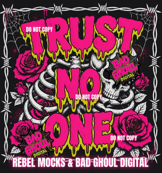 Trust No One | Black Fabric|PNG DOWNLOAD