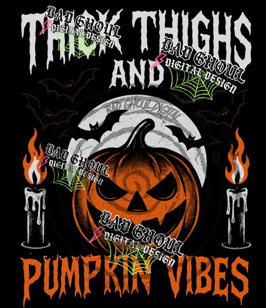 Thick Thighs-PNG DOWNLOAD Black Fabric Only