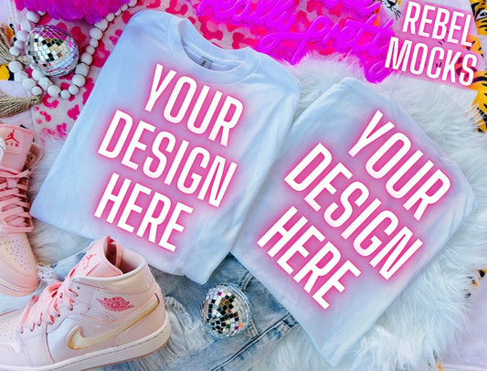 White Trending Mock Up Flat Lay