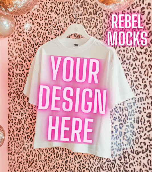 White Tee Trendy Flat Lay Mock Up