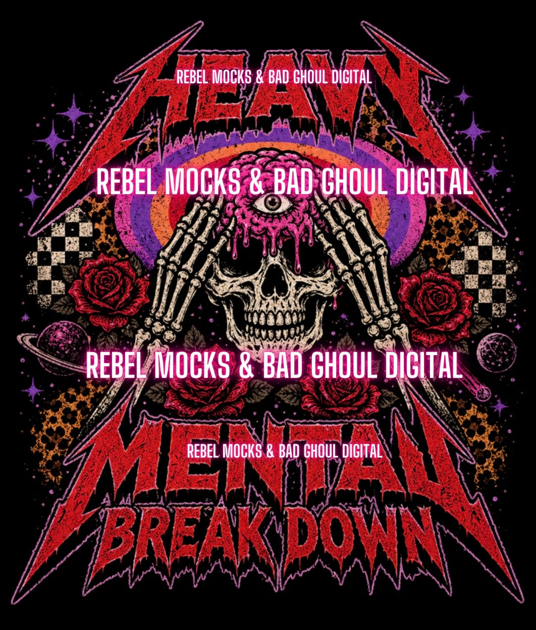 Heavy Mental | Black Fabric Ultra Grunge |PNG DOWNLOAD