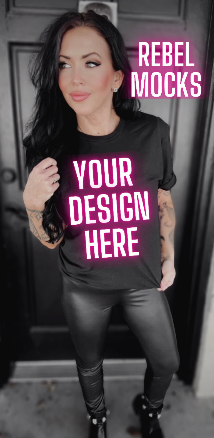 Edgy Black Tee Model Alt Vibes Mock Up