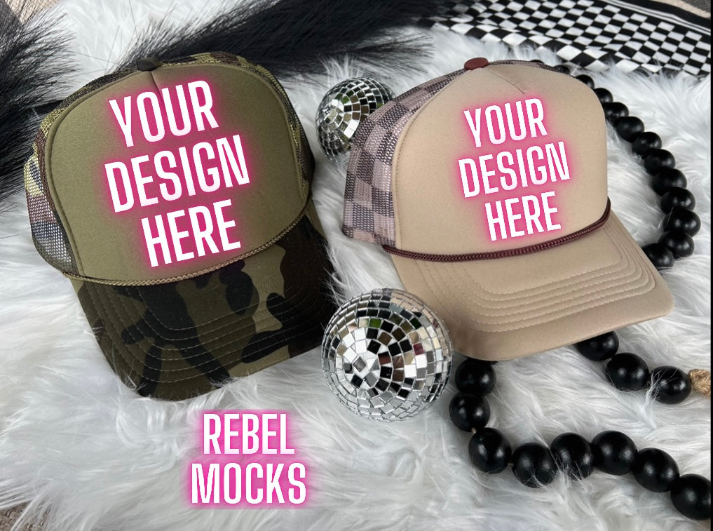 34 Trucker Hat BUNDLE Flat Lay Trending Mock Up