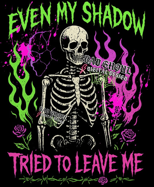 Even My Shadow PNG Download BLACK fabric only