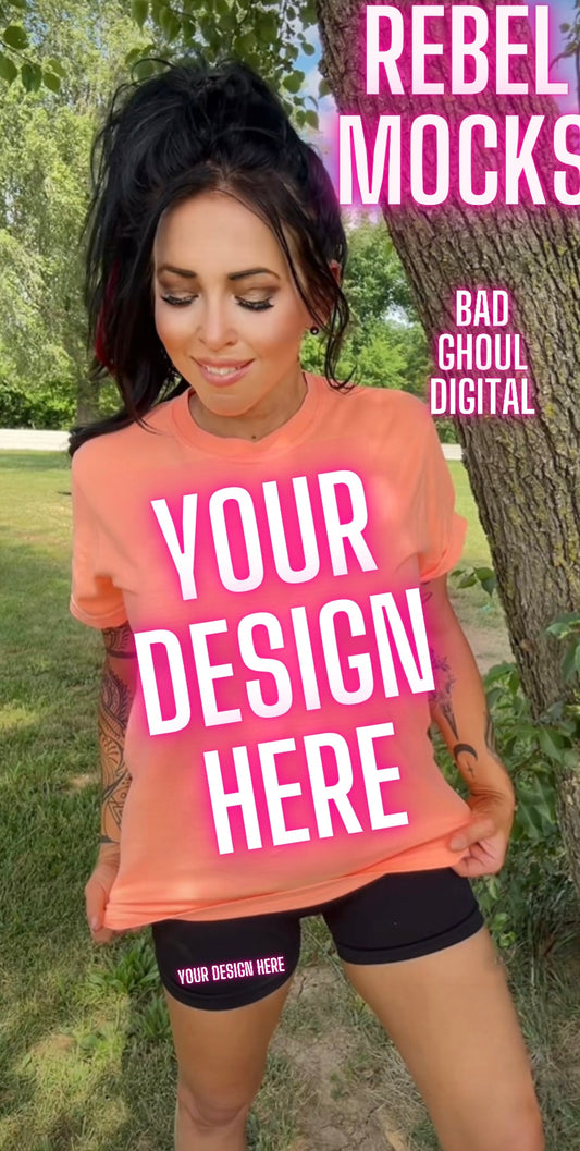 Comfort Colors Cantaloupe Model Mock Up TRENDING