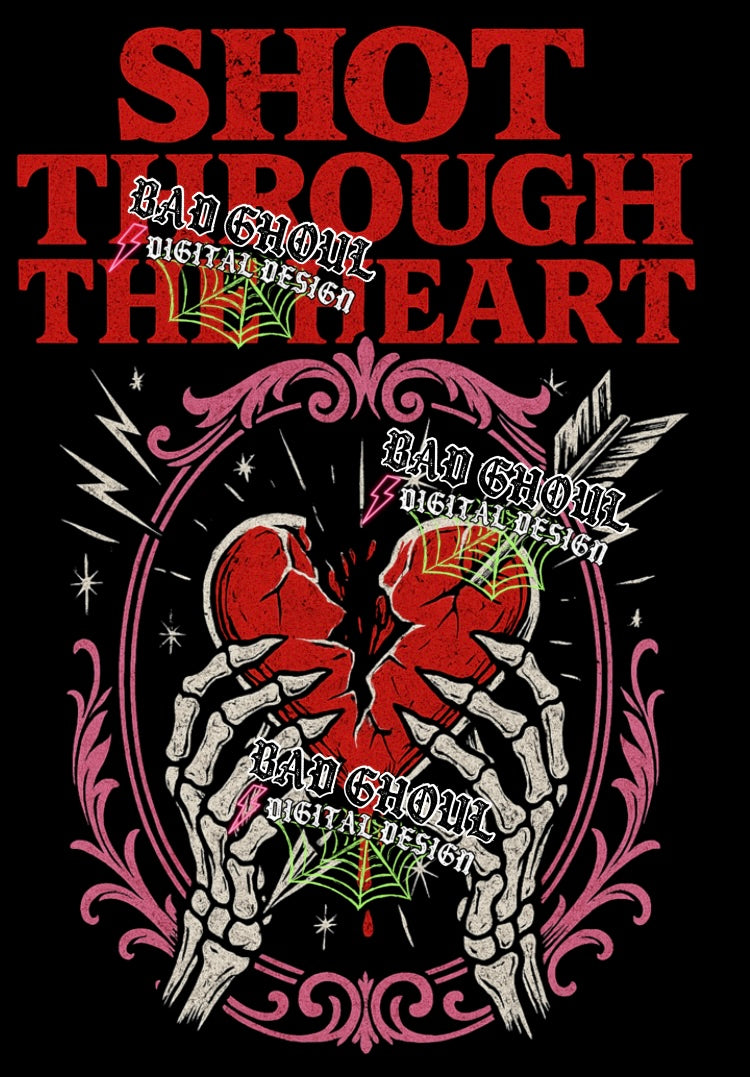 Shot Through The Heart PNG DOWNLOAD Black Fabric Only